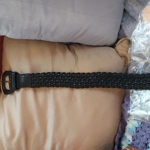 Coach leather belt Black braided leather.